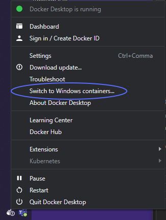 Docker running Linux container